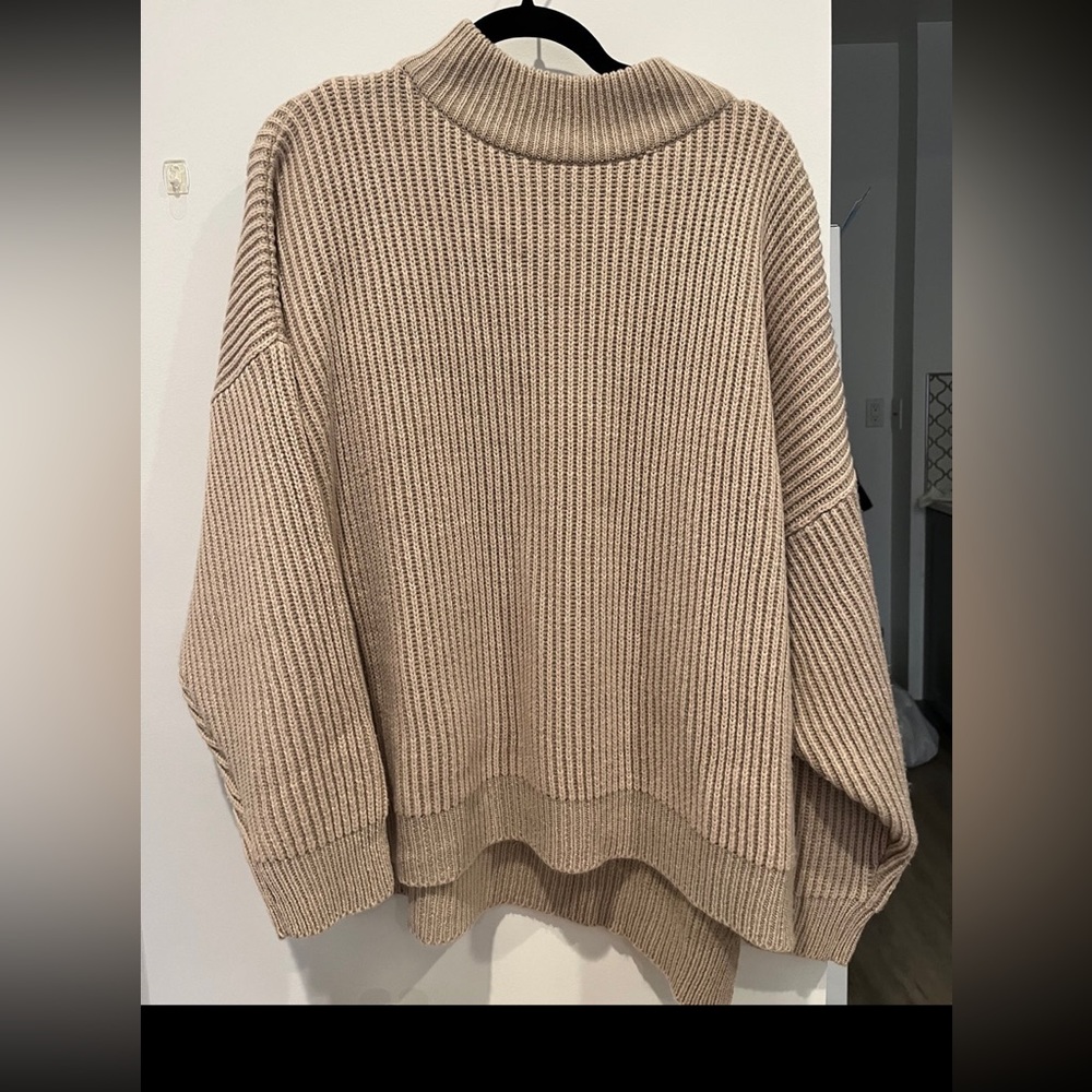 Topshop beige mock neck sweater